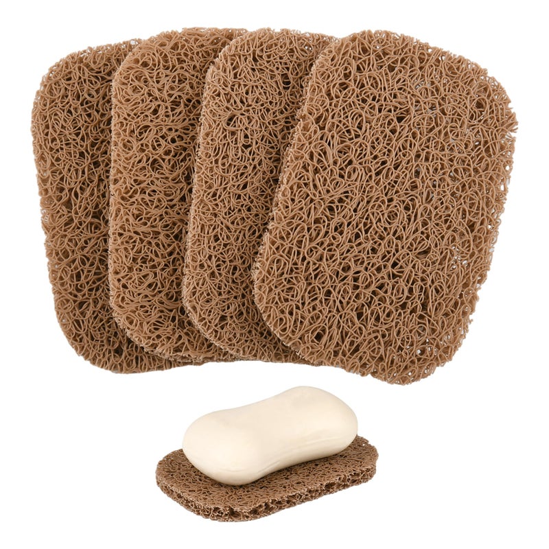 Yadream 4PCS BPA-Free Soap Savers Pads for Soap Dish,Easy to Clean Soap Lifting Pads Suitable for Shower Kitchen Bathroom Bathroom Travel Hotel Cleaning Product(Coffee) - Image 1